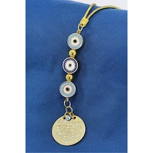 Küçük, Çerçeveli Çiçek Metal Ayetel Kürsi Araba Dikiz Ayna Süsü, 05274958