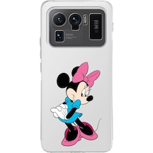 Xiaomi Mi 11 Ultra Uyumlu Kamera Korumalı Kapak Minnie Mouse Tasarımlı Şeffaf Silikon Kılıf Şeffaf