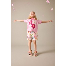 Defacto Çiçekli 2li Takım Kız Bebek H6738a526smpn666 Pembe-pn666