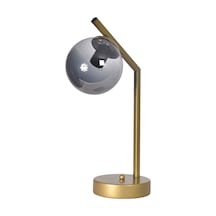 Brüksel Modern Tasarım Dizayn Kablolu Eskitme Renk Metal Füme Camlı Abajur Gece Lambası Masa Lambası Eskitme Füme Eskitme Füme