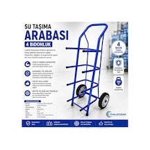 Su Taşıma Arabası 4 Bidonluk Damacana Taşıma Arabası Çelik Gövde Bant Marketim