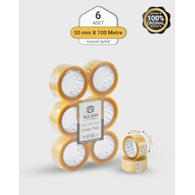 6 Adet Hotmelt Şeffaf Koli Bandı 50mm X 100mt Güçlü Yapışkan