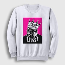 Presmono Unisex Biggie The Notorious Bıg Sweatshirt Beyaz