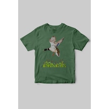 Özel Dağcılık Avcılık Tasarımlı Yeşilbaş Ve Doğa Temalı Regular Fit %100 Pamuk Haki T-shirt Haki