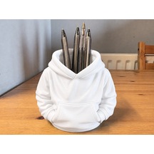 3d Baskı Kapüşonlu Sweatshirt Kalemlik - Masaüstü Organizer-beyaz Çok Renkli