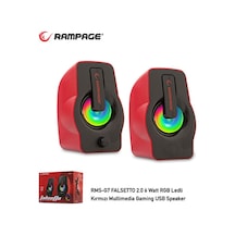Rampage Rms-g7 Falsetto 1+1 6 W Usb 5v Rgb Ledlı Kırmızı Hoparlör