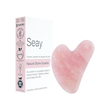 Seay Pembe Kuvars Taşı Gua Sha Yüz Bakımı Kalp Guasha Pembe Quartz Face Guasha 1. Kalite