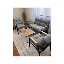 Gökçe,balkon, Bahçe,teras,cafe - Salon - Metal Kanepe Koltuk Takımı - 2+1+1 + Sehpa