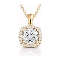 Hk Gümüş Gold Kare Montür Tek Taş Kolye Gümüş Takı Hediyelik Ürünler-207435 Çok Renkli