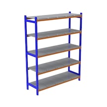 5 Katlı Depo Rafı - 150-300 Kg Taşıma Kapasiteli Hafif Rack Raf 40x120x250 Cm Galvaniz