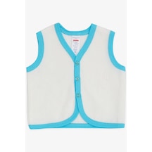 Breeze Erkek Bebek Kadife Yelek Düğmeli 0-3 Ay-9 Ay, Beyaz Beyaz