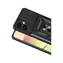 Samsung Galaxy Uyumlu  A07 4g Pars Lens Yüzüklü Silikon Siyah