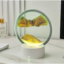 Hareketli Kum Sanatı Led 360 Derece Dönen Gece Lambası Sarı