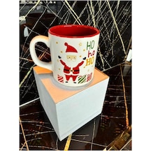 Ceritoğlu Kupa Bardak- Happy Chirstmas- Yılbaşı Konseptli Seramik Kupa Beyaz  - Kırmızı