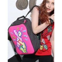 Upixel Okul Çantası, Gençler İçin Piksel 146190376 Pembe