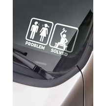 Problem Çözüldü Problem Solved Oto Cam Sticker 20 Cm