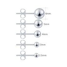 Gümüş Top Küpe 6 Mm