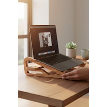 Ahşap Dekoratif Laptop Standı Ergonomik Düzenleyici Organizer