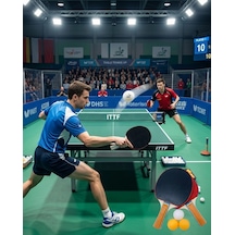 Mey İthalat Masa Tenisi Oyun Seti 2 Raket 3 Top Evde Spor Ve Eğlence