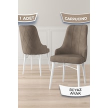 Canisa Concept Neta Serisi, 1.sınıf Babyface Kumaş Cappucino Sandalye, Beyaz Gürgen Ayak Sandalye Cappucıno Ayakları Beyaz