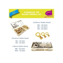 250 Parça Izolesiz Yuvarlak Tip Kablo Ucu Seti