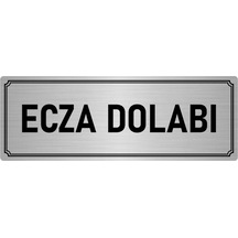 Metal Yönlendirme Levhası, Departman Kapı İsimliği Ecza Dolabı 7x20 cm Gümüş Renk