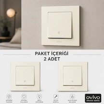 Ovivo Beyaz Light / Zil Anahtarı Çerçeve Dahil 2 Adet 1