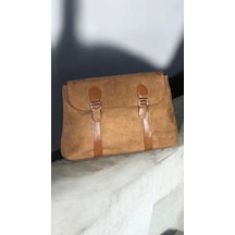 Glemix Frida Taba Süet Vintage Kadın El Ve Omuz Çantası Taba