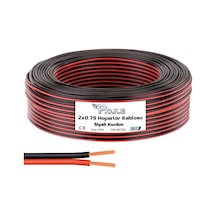 Kablo Kablo 2x0.75 Hoparlör Kablosu Siyah Kordon 100mt Poke Pk-1169