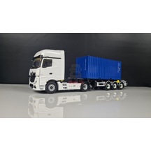 1/50 - Mercedes Actros 4x2 + 20ft Mavi Konteyner + Dorse -wsi