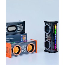 Şeffaf Mecha Müzik Tws Stereo Rgb İşıklı Hoparlör Kablosuz Bluetooth 5.0 Taşınabilir Hoparlör V9