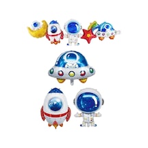 Uzay Galaksi Temalı Folyo Balon Set ^4 Adet Büyük Boy Çok Renkli