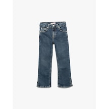 Koton Pamuklu İspanyol Paça Slim Fit Denim Pantolon Koyu İndigo 6wkg40045ad