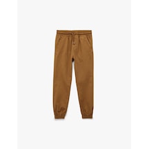 Koton Pamuklu Beli Bağcıklı Cepli Jogger Gabardin Pantolon Deve Tüyü 6skb40018tw Taba