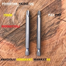 Fivestar Yıldız Uç Bits Uç 75 Mm Ph3 Pz3 Mıknatıslı Vida Sıkma Uç