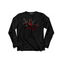 Deadpool 1 2 3 Logo Dead Pool 5 Uzun Kollu Tişört (512965098)