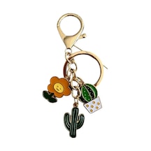 Kaktüs Metal Charm Anahtarlık Çok Renkli Çok Renkli