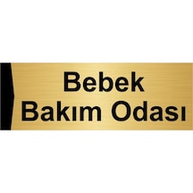 Bebek Bakım Odası 7x20cm Altın Renk Metal Yönlendirme Levhası