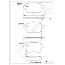 Kale-balata Arka Fren Balatası Opel Corsa E 14 19 Adam 14 19 15 Jant Rpo J67 Fıat Egea 16 500l 13 264mm 25818-m00-00-kd13 95517078 1605285 77367914 77366595