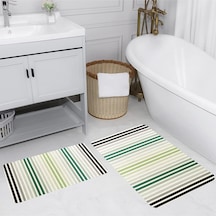 Rovigo Home Baskılı Kaymaz Taban 2 Li Banyo Paspas Takım Rvg5181-100X60-60X50 Çok Renkli
