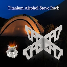 Vkemall Titanyum Alkol Ocak Rafı Çapraz Stand Açık Hava Kamp Ocak Standı Deste Gümüş