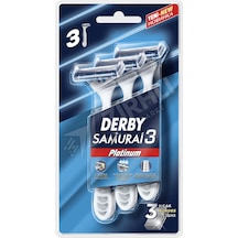 4 Adet Derby Samurai Platinum 3 Bıçaklı 3 Lü Poşet Blisterli