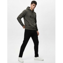 Koton Regular Fit Cepli Dokulu Beli Bağcıklı Eşofman Altı Siyah 6wam40054mk Siyah