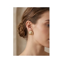 Altın Minimalist Kadın Küpe Altın - 931180505 Altın