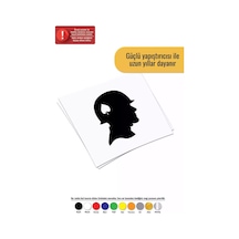 Asker Kafası Silüeti - Araç, Oto, Laptop, Duvar Uyumlu Sticker 15 18 Cm