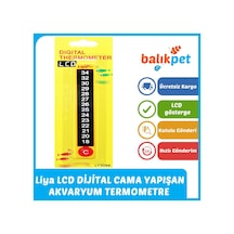 Liya Lcd Dijital Cama Yapışan Akvaryum Termometre Derecesi 13cm