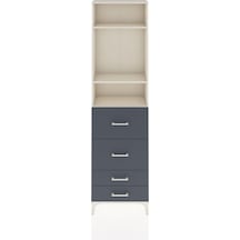 Arges Dolap 3 Raflı 4 Çekmeceli 60x30x221 Aytaşı-antrasit Aytaşı