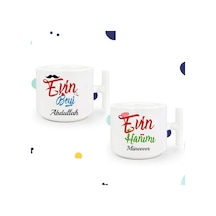 Kişiye Özel Evin Beyi Evin Hanımı Latte Fincanı