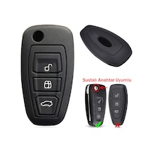 Ford Focus Mondeo Fiesta Kuga Anahtar Uyumlu Silikon Oto Anahtar Kumanda Kabı Kılıf Siyah
