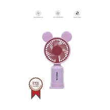 Torima F-12 Pembe Mini Taşınabilir Fan Şarjlı 2 Kademeli Ledli Ayıcık Kulak Vantilatör Klima Soğutucu Fan